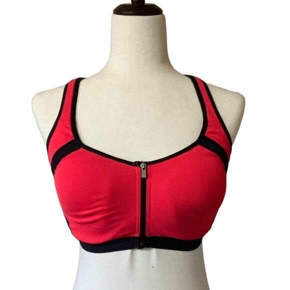 Victoria's Secret VSX Sport Bra Women INCREDIBLE Size 34DD Zip Front Thick Strap - Picture 1 of 8
